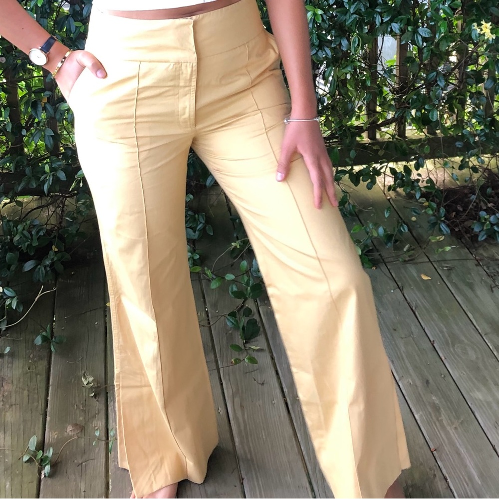 Women's Yellow High-Waisted Pants